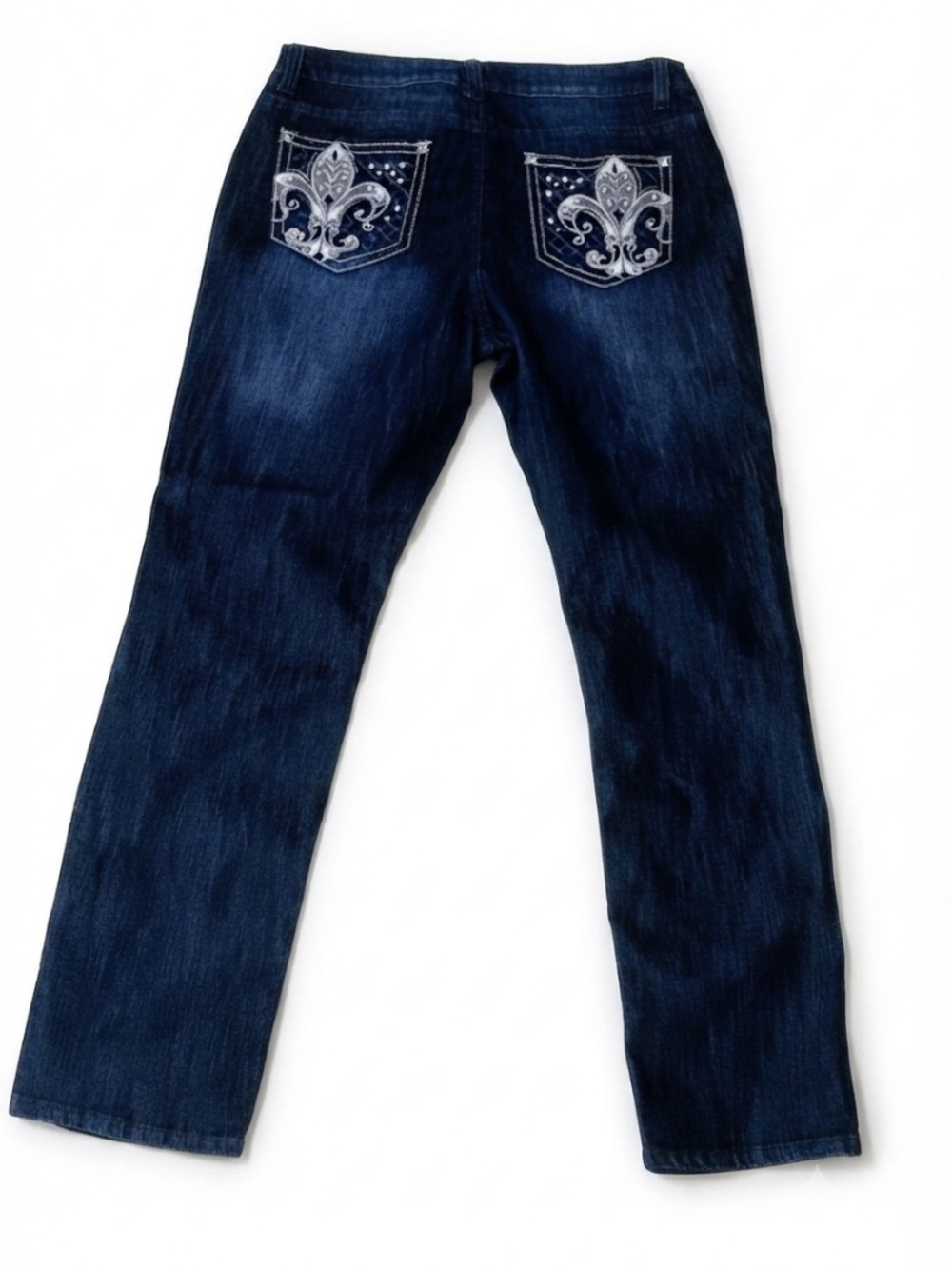 Love Indigo Women’s Dark Wash Embellished Jeans Size 14